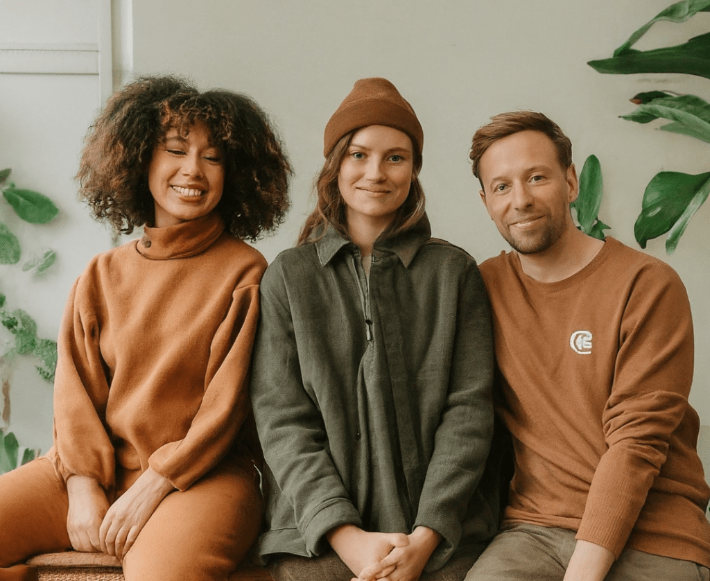 Three sustainable business owners happy because their small business accounts are looked after by a Purley, Croydon based remote bookkeeper_Purley, Croydon based online bookkeeping service_Purley, Croydon based virtual bookkeeper_sustainable business solutions