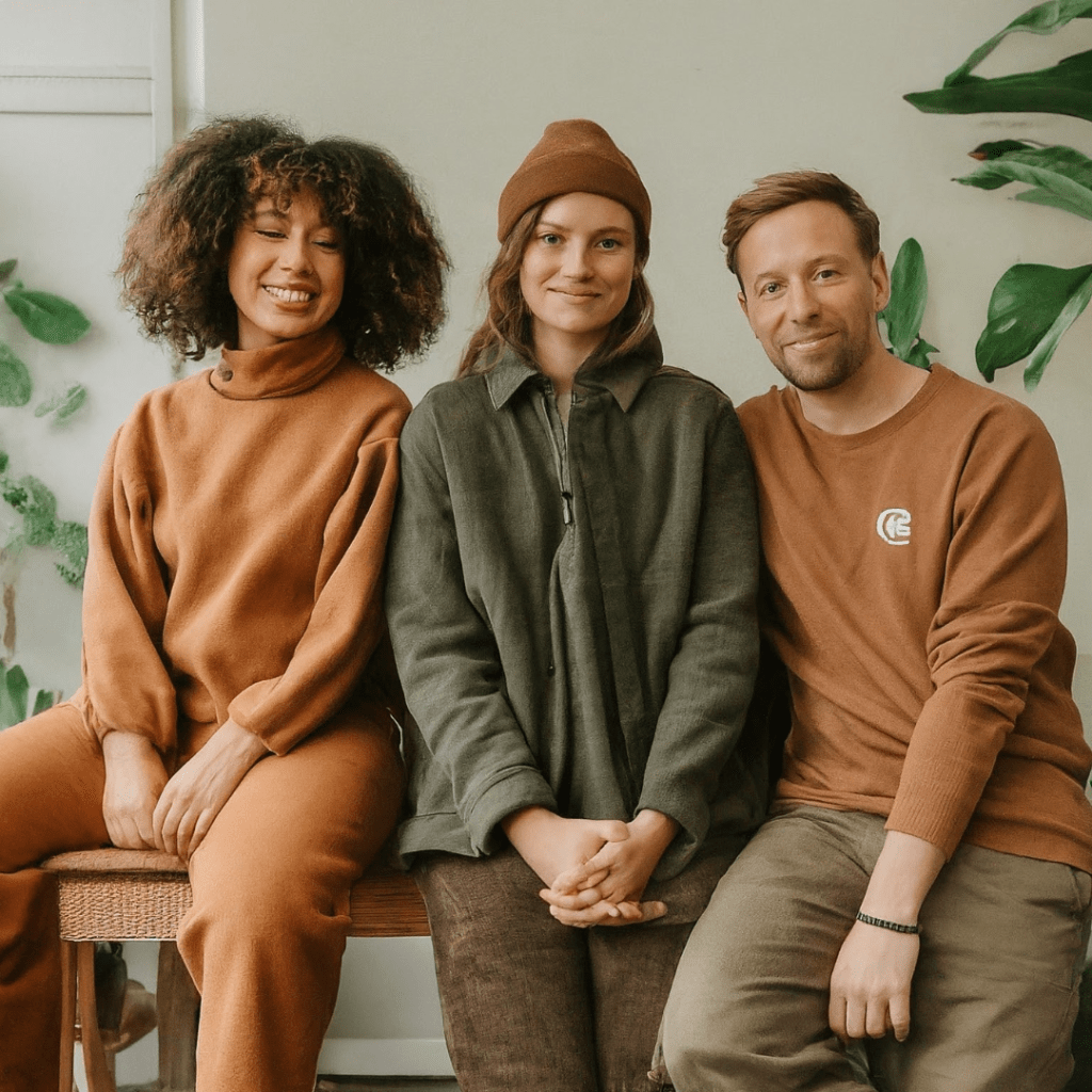 Three sustainable business owners happy because their small business accounts are looked after by a Purley, Croydon based remote bookkeeper_Purley, Croydon based online bookkeeping service_Purley, Croydon based virtual bookkeeper_sustainable business solutions